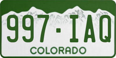 CO license plate 997IAQ