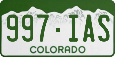 CO license plate 997IAS