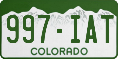 CO license plate 997IAT