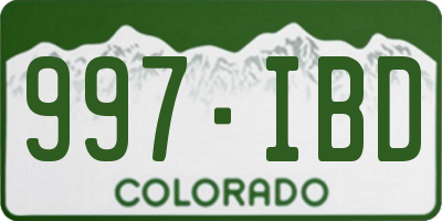 CO license plate 997IBD