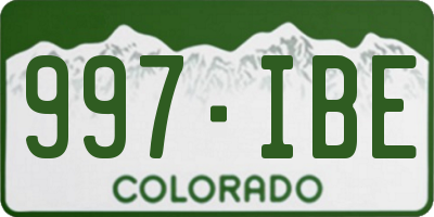 CO license plate 997IBE