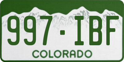 CO license plate 997IBF
