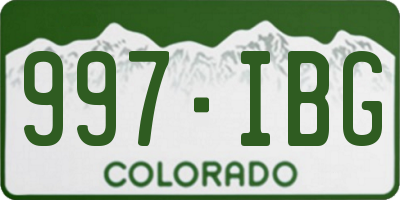 CO license plate 997IBG