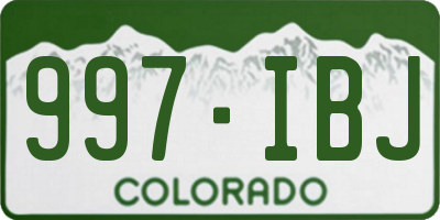 CO license plate 997IBJ