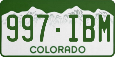 CO license plate 997IBM