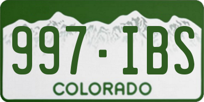 CO license plate 997IBS