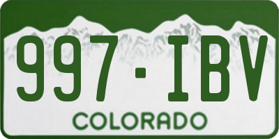 CO license plate 997IBV