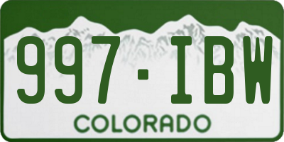 CO license plate 997IBW