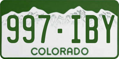 CO license plate 997IBY