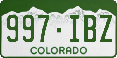 CO license plate 997IBZ