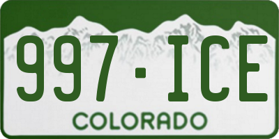 CO license plate 997ICE