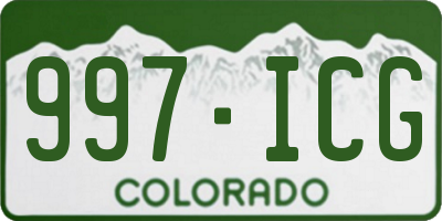 CO license plate 997ICG