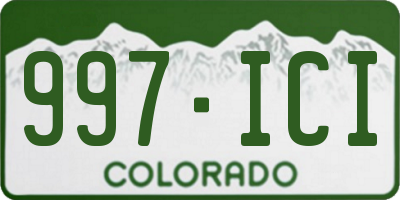CO license plate 997ICI
