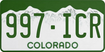 CO license plate 997ICR