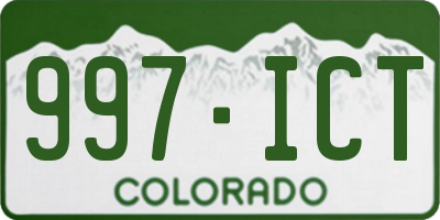 CO license plate 997ICT