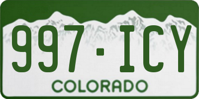 CO license plate 997ICY