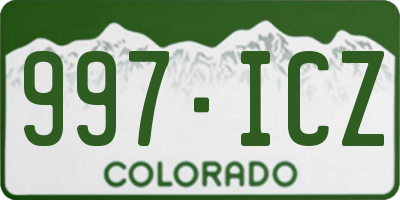 CO license plate 997ICZ