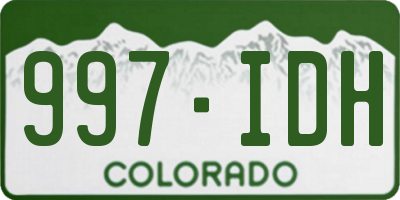 CO license plate 997IDH
