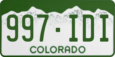 CO license plate 997IDI