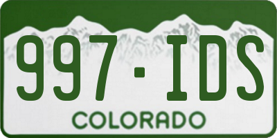 CO license plate 997IDS
