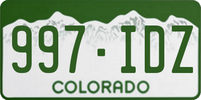 CO license plate 997IDZ