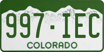 CO license plate 997IEC