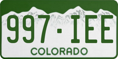 CO license plate 997IEE
