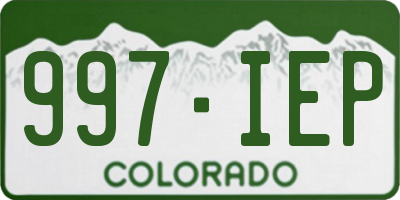 CO license plate 997IEP