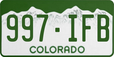 CO license plate 997IFB