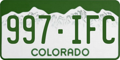 CO license plate 997IFC