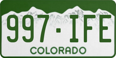 CO license plate 997IFE