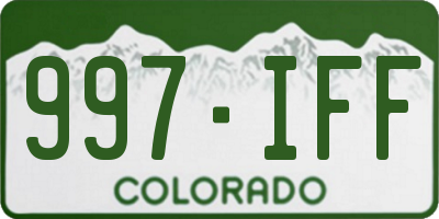 CO license plate 997IFF