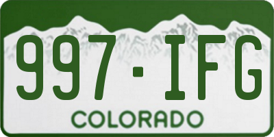 CO license plate 997IFG