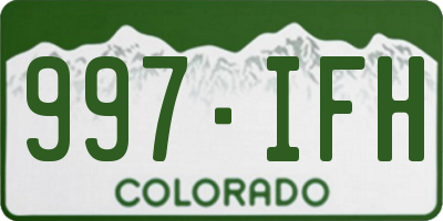 CO license plate 997IFH