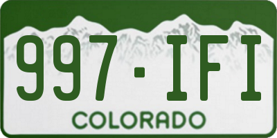 CO license plate 997IFI