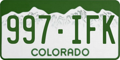 CO license plate 997IFK