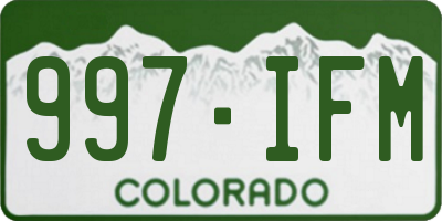 CO license plate 997IFM