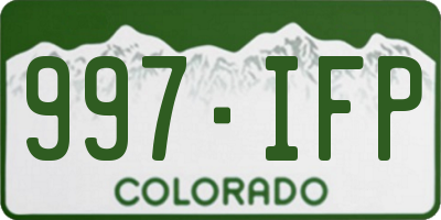 CO license plate 997IFP