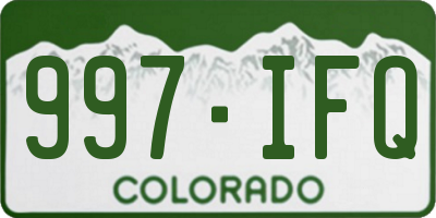 CO license plate 997IFQ