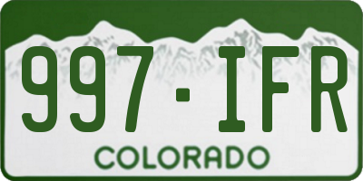 CO license plate 997IFR