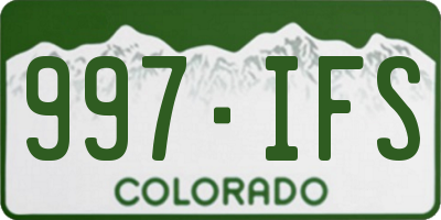 CO license plate 997IFS