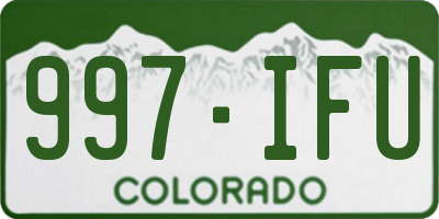 CO license plate 997IFU