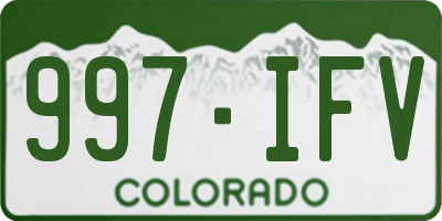 CO license plate 997IFV