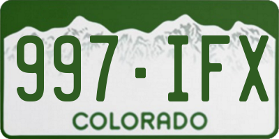 CO license plate 997IFX