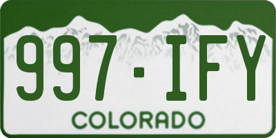 CO license plate 997IFY