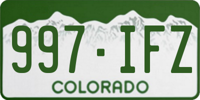 CO license plate 997IFZ