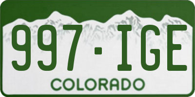 CO license plate 997IGE