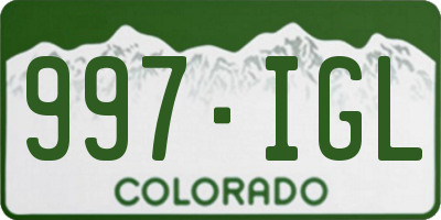 CO license plate 997IGL