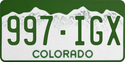 CO license plate 997IGX