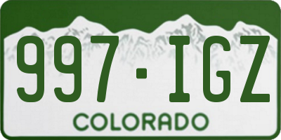 CO license plate 997IGZ